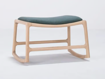 DEDO - Sled base fabric and oak footstool by GAZZDA