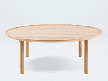 MU - Round oak coffee table by GAZZDA