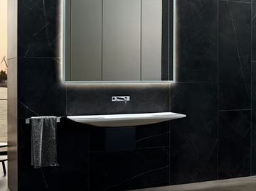 ONE - Wall-mounted rectangular ceramic washbasin by Geberit