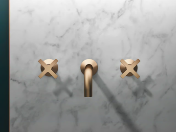 HUGÒ - 3 hole wall-mounted washbasin tap by GEDA