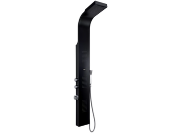 SPA - Contemporary style wall-mounted metal shower panel with diverter with hand shower by GEDY