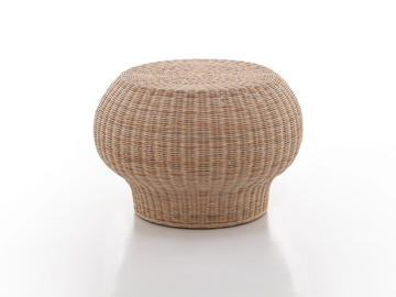BOLLA 10 - Round low woven wicker coffee table by Gervasoni