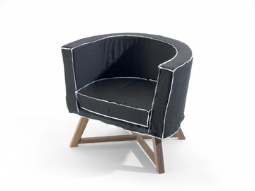 GRAY 08 - Fabric easy chair with armrests with removable cover by Gervasoni