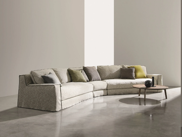 LOLL COMP. 10 - Sectional curved sofa with removable cover by Gervasoni