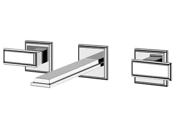 ELEGANZA - 3 hole wall-mounted metal washbasin mixer by Gessi