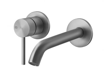 FLESSA - 2 hole wall-mounted stainless steel washbasin mixer by Gessi