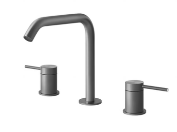 FLESSA - 3 hole countertop stainless steel washbasin mixer by Gessi