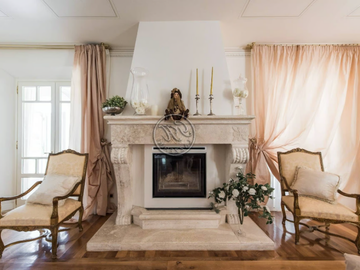 Fireplace 10 - Wall-mounted closed wood-burning natural stone fireplace by GH LAZZERINI