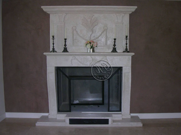 Fireplace 16 - Wall-mounted natural stone fireplace by GH LAZZERINI