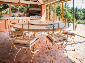 Stone Table 5 - Round stone table with Lazy Susan by GH LAZZERINI