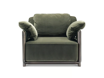 DODO - Velvet armchair with armrests by GHIDINI1961