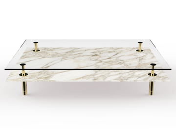 LEGS - Rectangular marble coffee table by GHIDINI1961