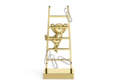 OMINI - THE CLIMBER CLIPS HOLDER - Brass paper clips holder by GHIDINI1961