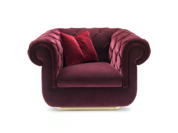OPERA - Tufted velvet armchair with armrests by GHIDINI1961