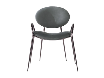 EFFIMERA - Upholstered leather chair with armrests by Gianfranco Ferré Home