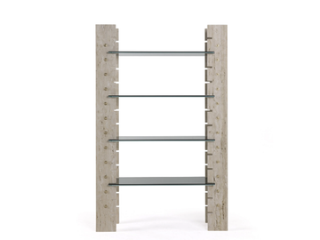 FITZROY - Travertine and glass bookcase by Gianfranco Ferré Home