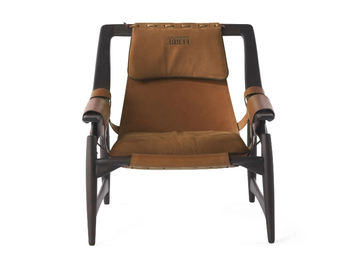 KALAMAJA - Tanned leather armchair with armrests by Gianfranco Ferré Home