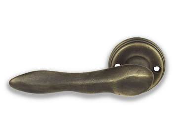 MOSSA - Bronze door handle on rose by GIARA ART DESIGN-BRONZE