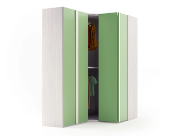 2362 - Corner wooden wardrobe with folding doors by Giessegi