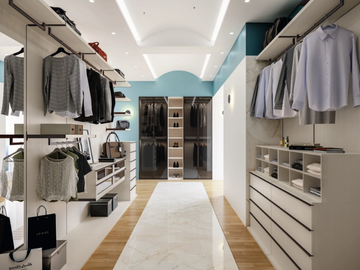 CA05 - Sectional wooden walk-in wardrobe by Giessegi