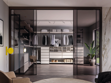 CA14 - Sectional corner wooden walk-in wardrobe by Giessegi