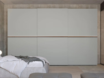 NEW SLIDE - Built-in wooden wardrobe with sliding doors by Giessegi