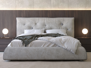 ROGER - Leather storage bed with upholstered headboard by Giessegi