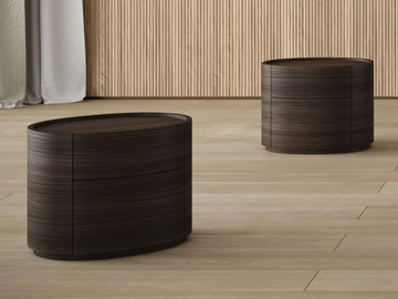 STOCCOLMA - Oval wooden bedside table with drawers by Giessegi