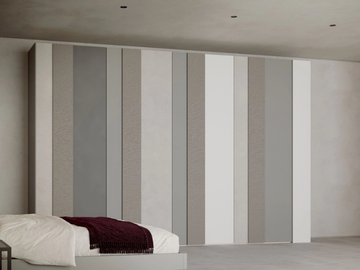 UNO - Built-in wooden wardrobe with coplanar doors by Giessegi