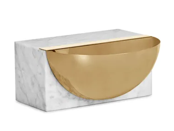 HEMISPHERE - Carrara marble pin tray by Ginger & Jagger