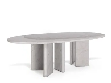 PENINSULA - Oval Carrara marble table by Ginger & Jagger