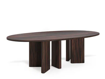 PENINSULA - Oval wood veneer table by Ginger & Jagger