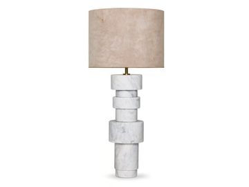 SATURN MEDIUM - Carrara marble table lamp by Ginger & Jagger
