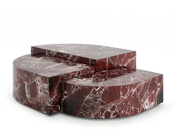 STRATA - Lepanto red marble coffee table by Ginger & Jagger
