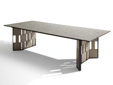 BREAK - Rectangular marble garden table by Giorgetti