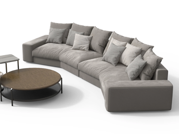 SKYLINE - Sectional curved fabric sofa by Giorgetti