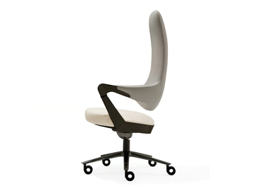 SPRINGER - Leather executive chair with 5-spoke base with armrests with castors by Giorgetti