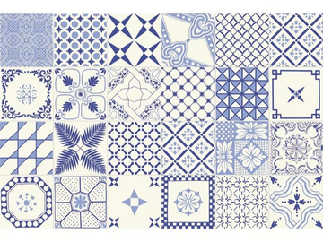 MACRAMÈ BLU - Handmade ceramic wall tiles by Giovanni De Maio