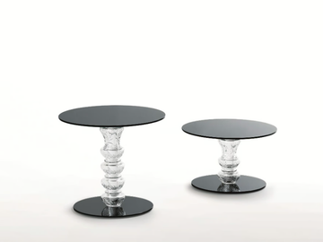 CALICE - Round crystal coffee table by Glas Italia
