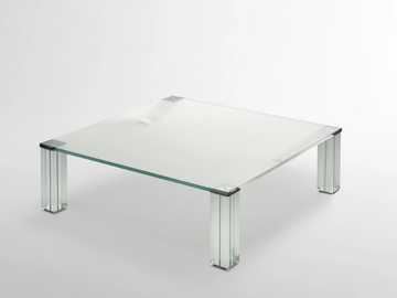 CRYPTÉE - Low square crystal coffee table by Glas Italia