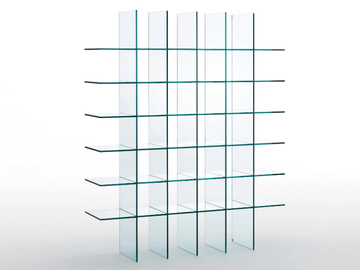GLASS SHELVES #1 (1976) - Open freestanding crystal bookcase by Glas Italia