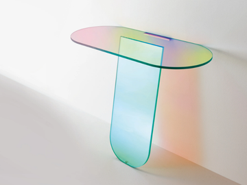 SHIMMER - Oval crystal console table by Glas Italia