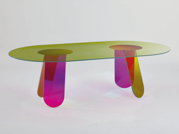 SHIMMER - Oval crystal table by Glas Italia