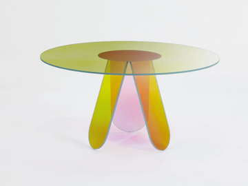 SHIMMER - Round crystal table by Glas Italia