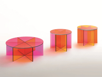 XXX - Low round crystal coffee table by Glas Italia