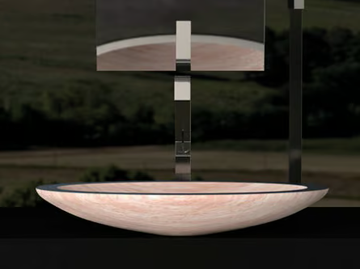 ARES - Countertop oval washbasin by Glass Design