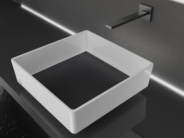 CARBON TECH - Countertop square washbasin by Glass Design