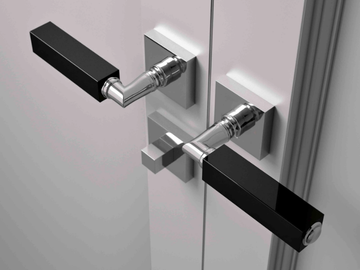 CUBE - Door handle on rose by Glass Design