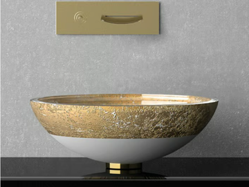 FLARE TECH Ø 40 - Countertop round glass washbasin by Glass Design