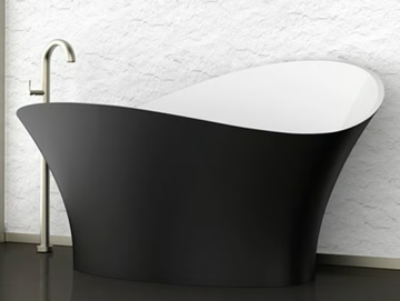 FLOWER STYLE BLACK - Freestanding bathtub by Glass Design